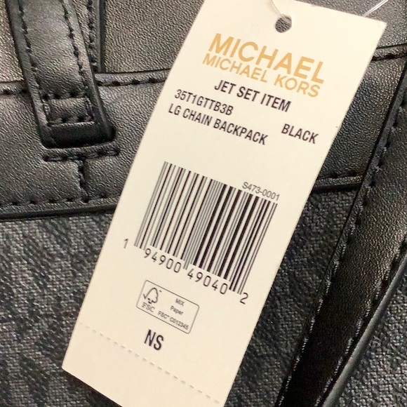 NWT Michael Kors Large Signature PVC with Chain Shoulder Backpack - Picture 8 of 8